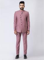 Polyester Tr Mauve  Party Wear Pattern Pc Readymade Jodhpuri Suit